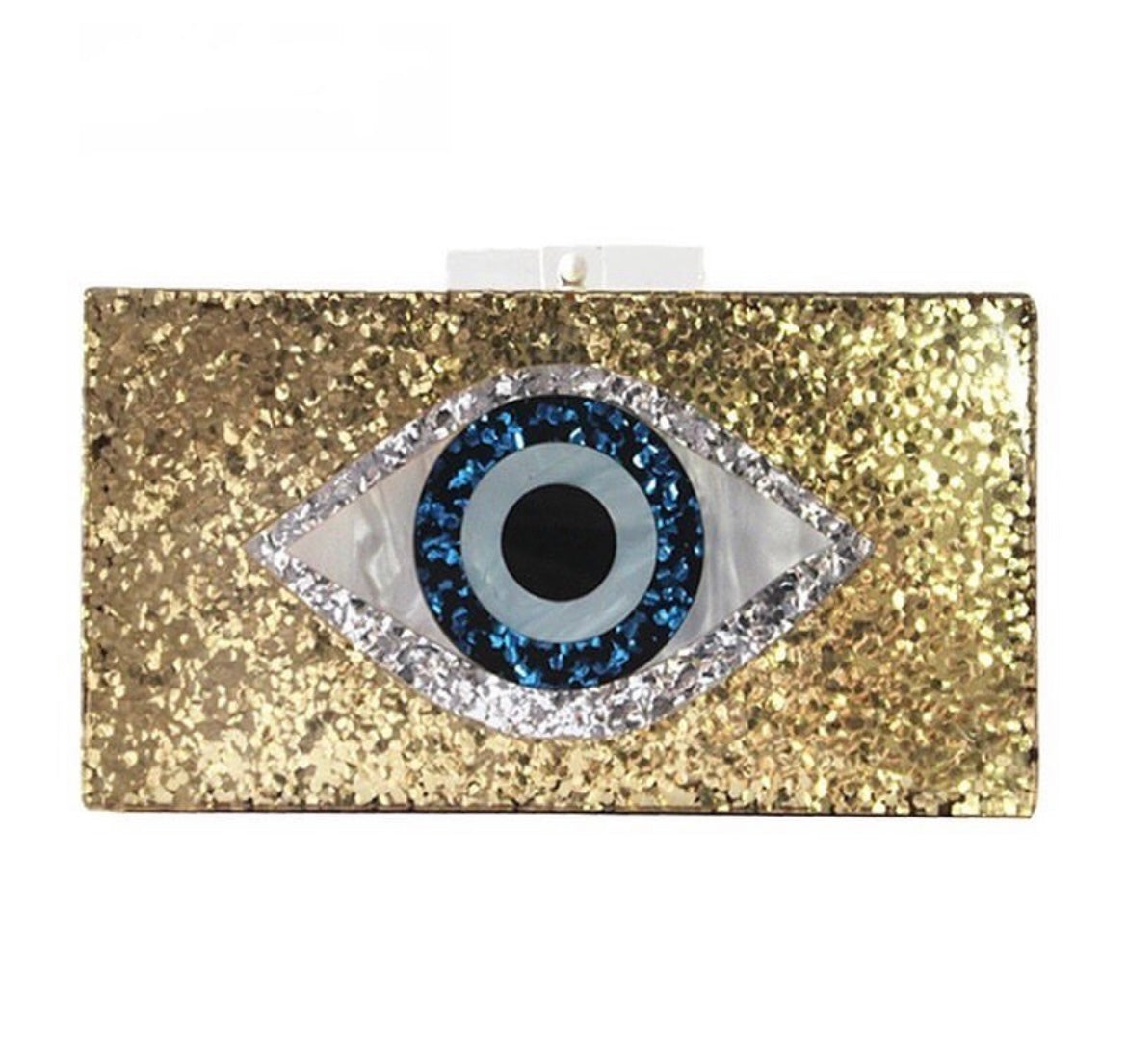 Gold eye clutch