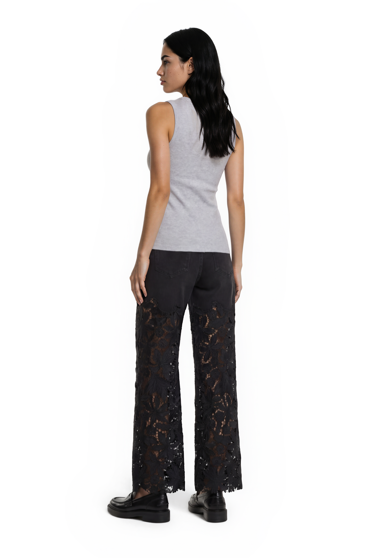 Lace Denim Pants