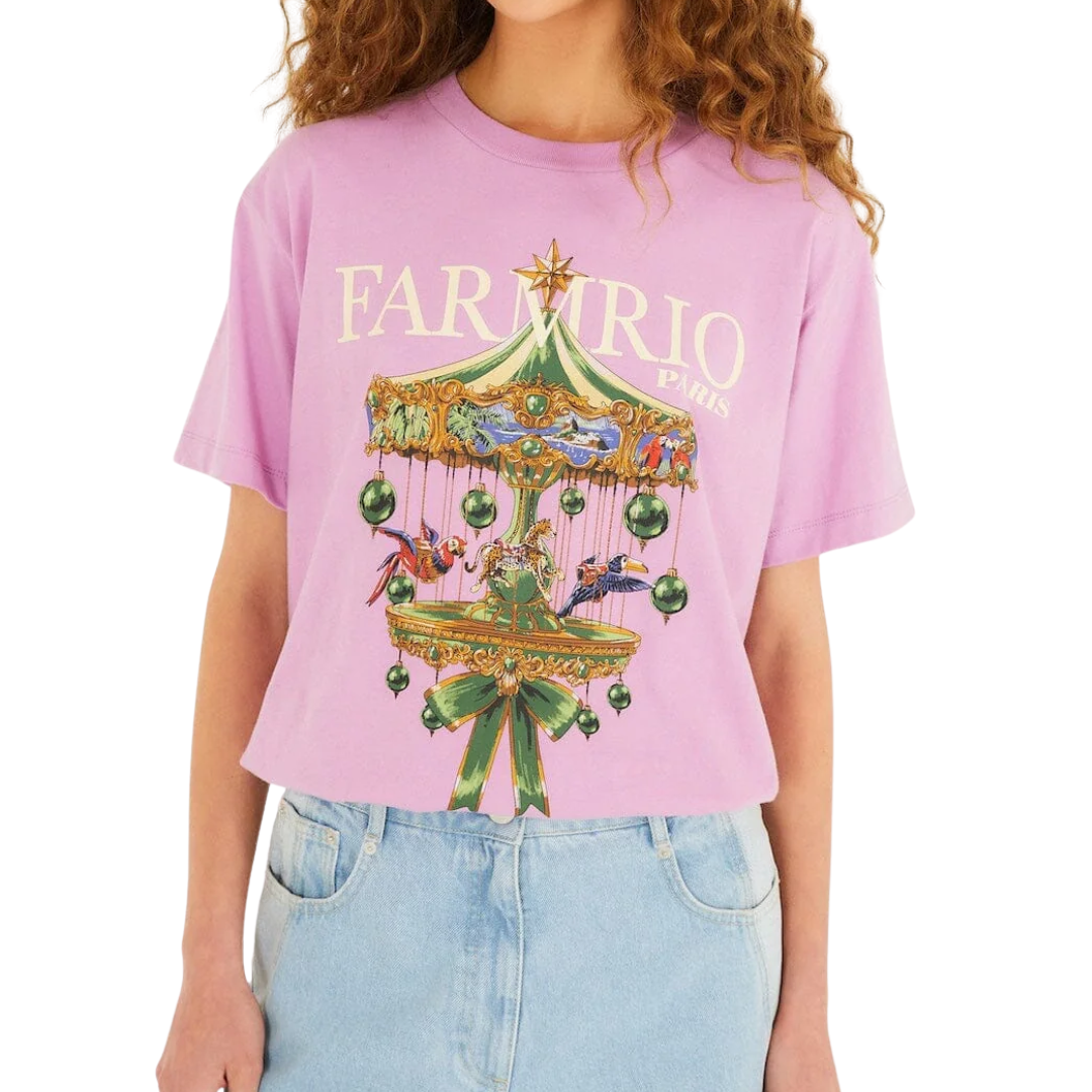 Lilac Paris Carousel Organic Cotton T-Shirt