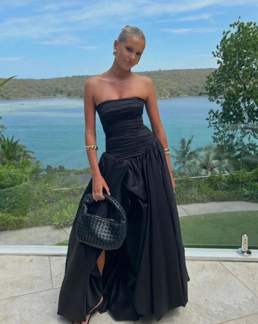 Classic Black Strapless Gown