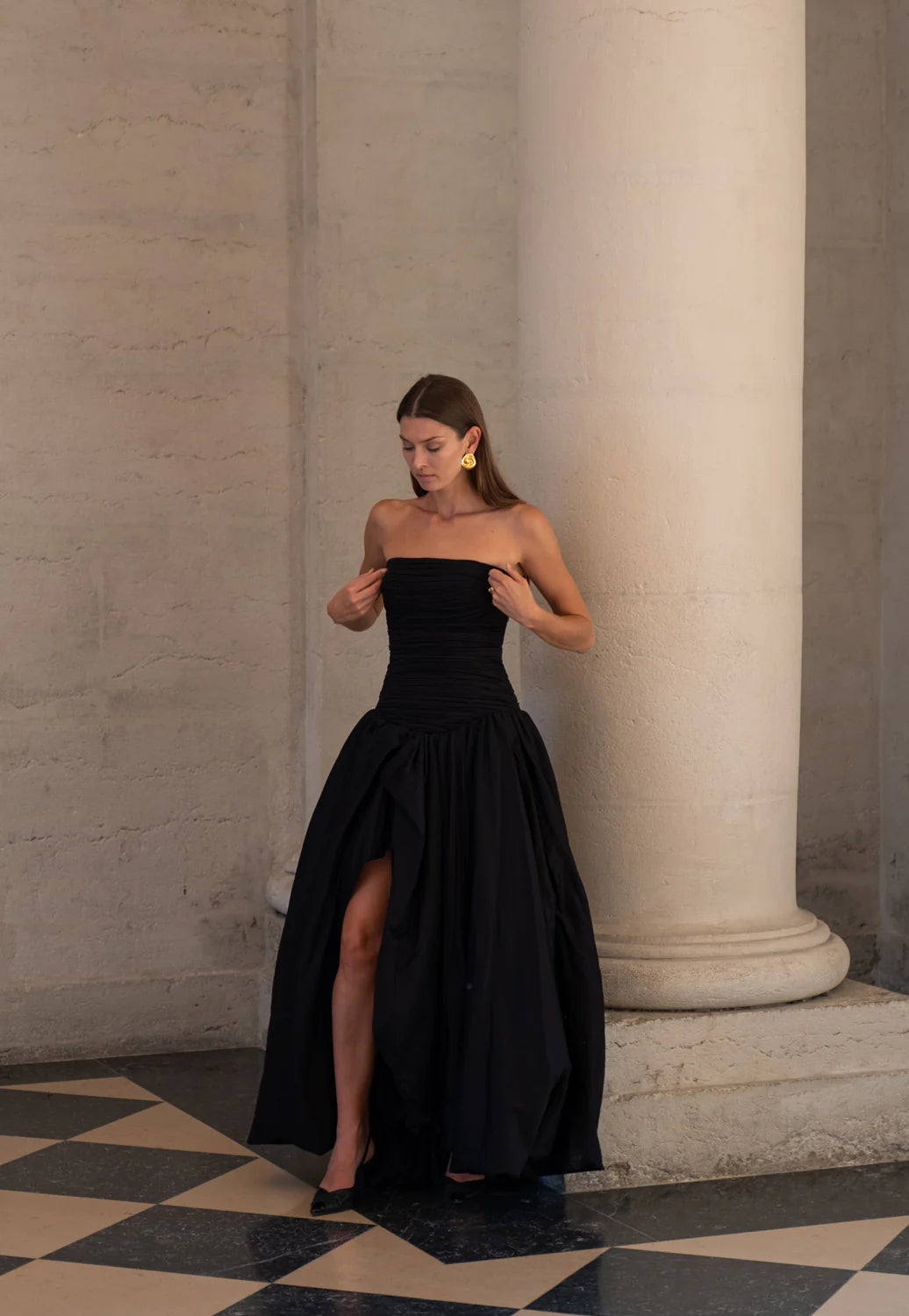Classic Black Strapless Gown