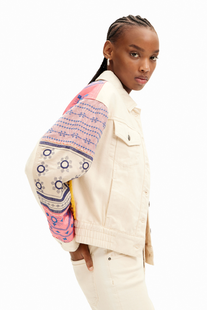 Short Embroidered Denim Jacket