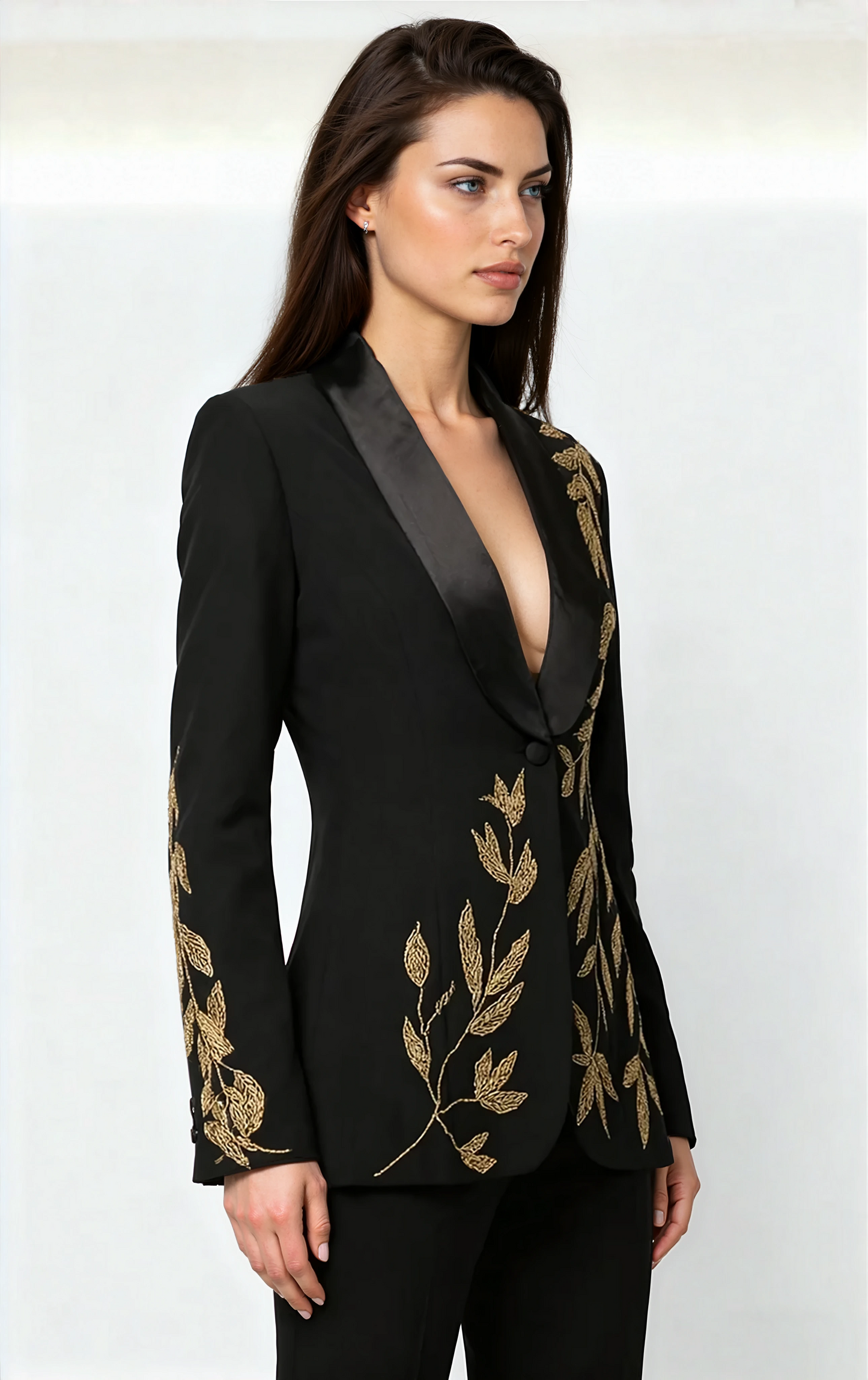 Noir Botanica Embroidered Blazer