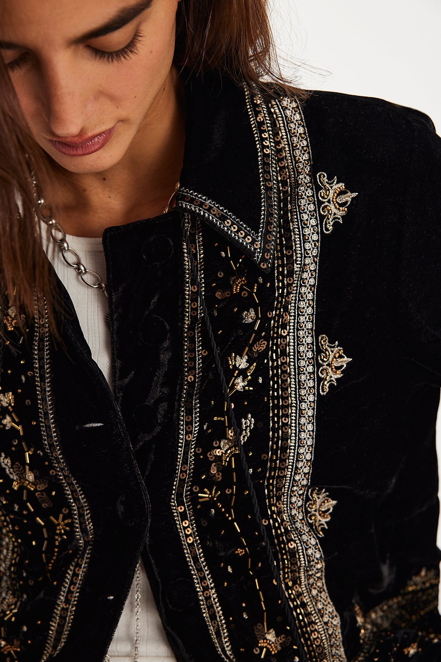 Maxxie Embellished Velvet Jacket