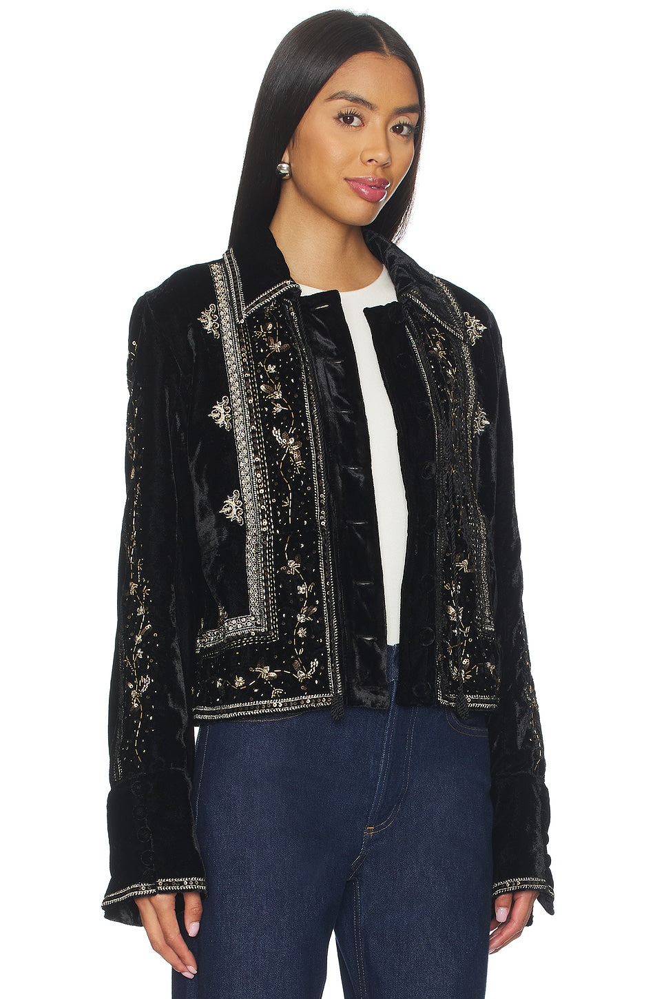 Maxxie Embellished Velvet Jacket