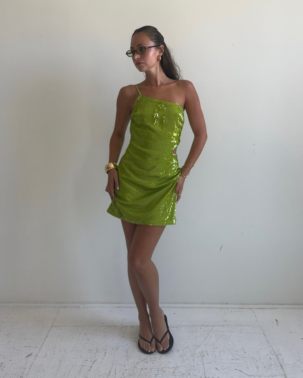 Green Sequin Mini Dress
