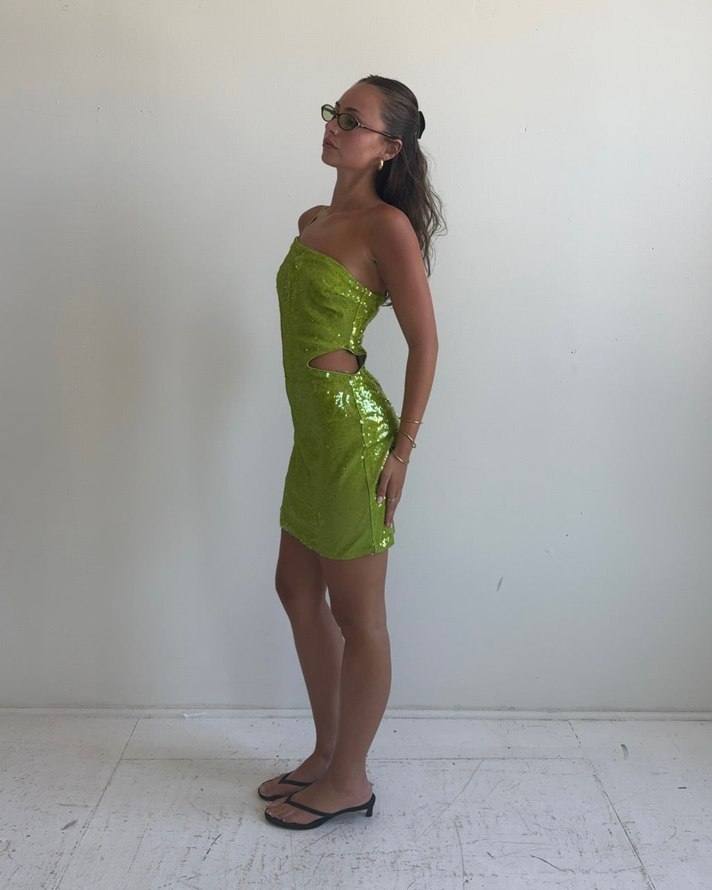 Green Sequin Mini Dress