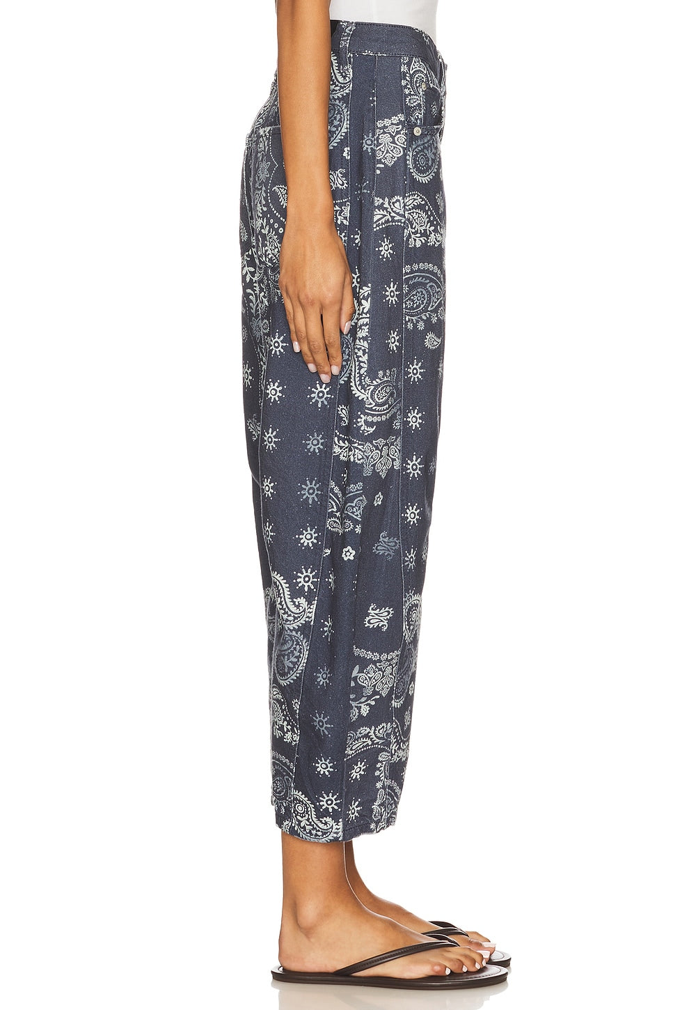 We The Free Good Luck Printed Barrel Jeans