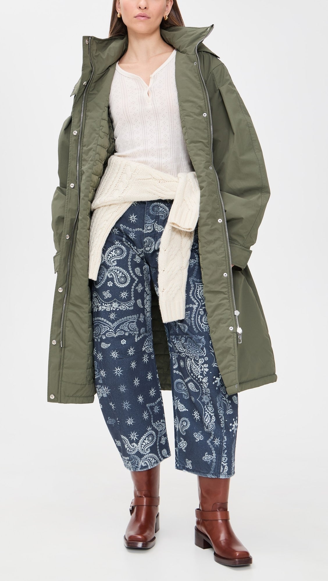 We The Free Good Luck Printed Barrel Jeans