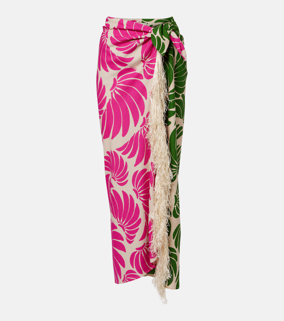 Floral Fringed Linen-Blend Beach Cover-Up