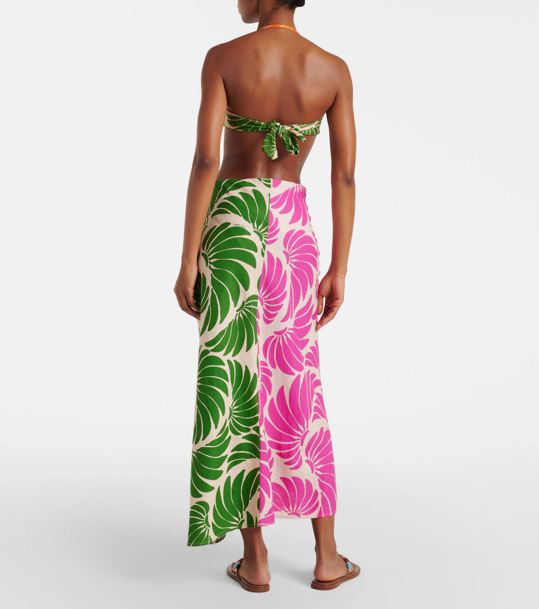 Floral Fringed Linen-Blend Beach Cover-Up