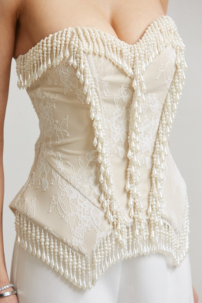 Pearls Bustier Pants Set