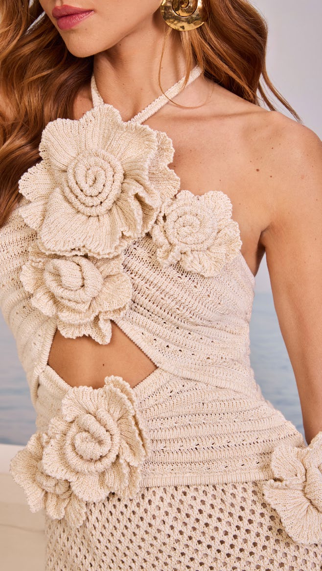 Short Crochet Roses Dress