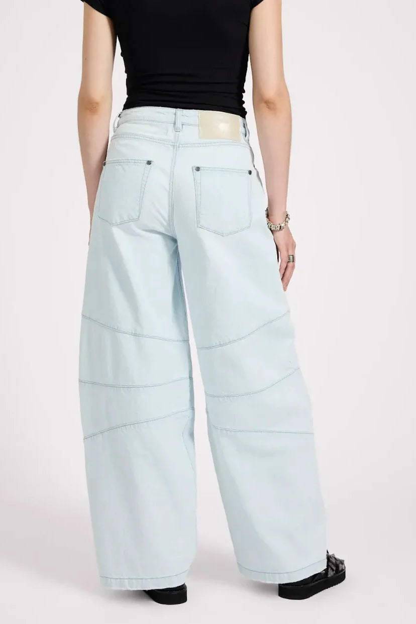 Barrel Mid Waist Wide Leg Denim Jeans