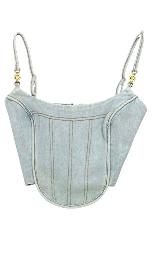 Hinda Denim bustier Top