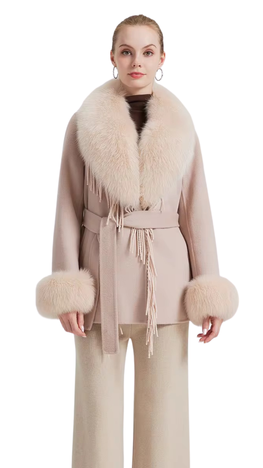 The Marciano fox fur wool Jacket
