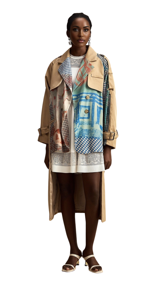 Patchwork Trench Coat