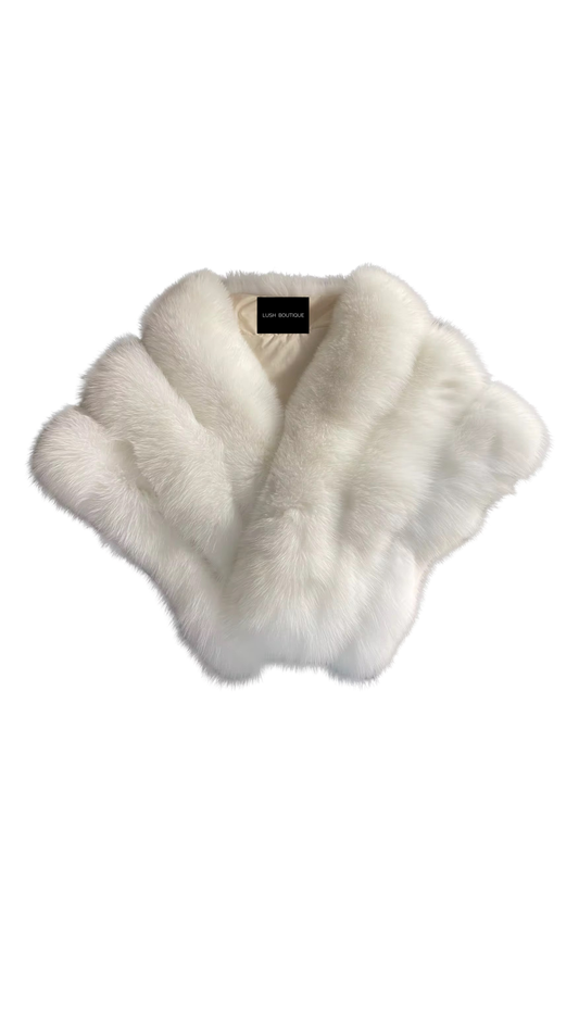 The 'White Nova' Fox Fur Shawl