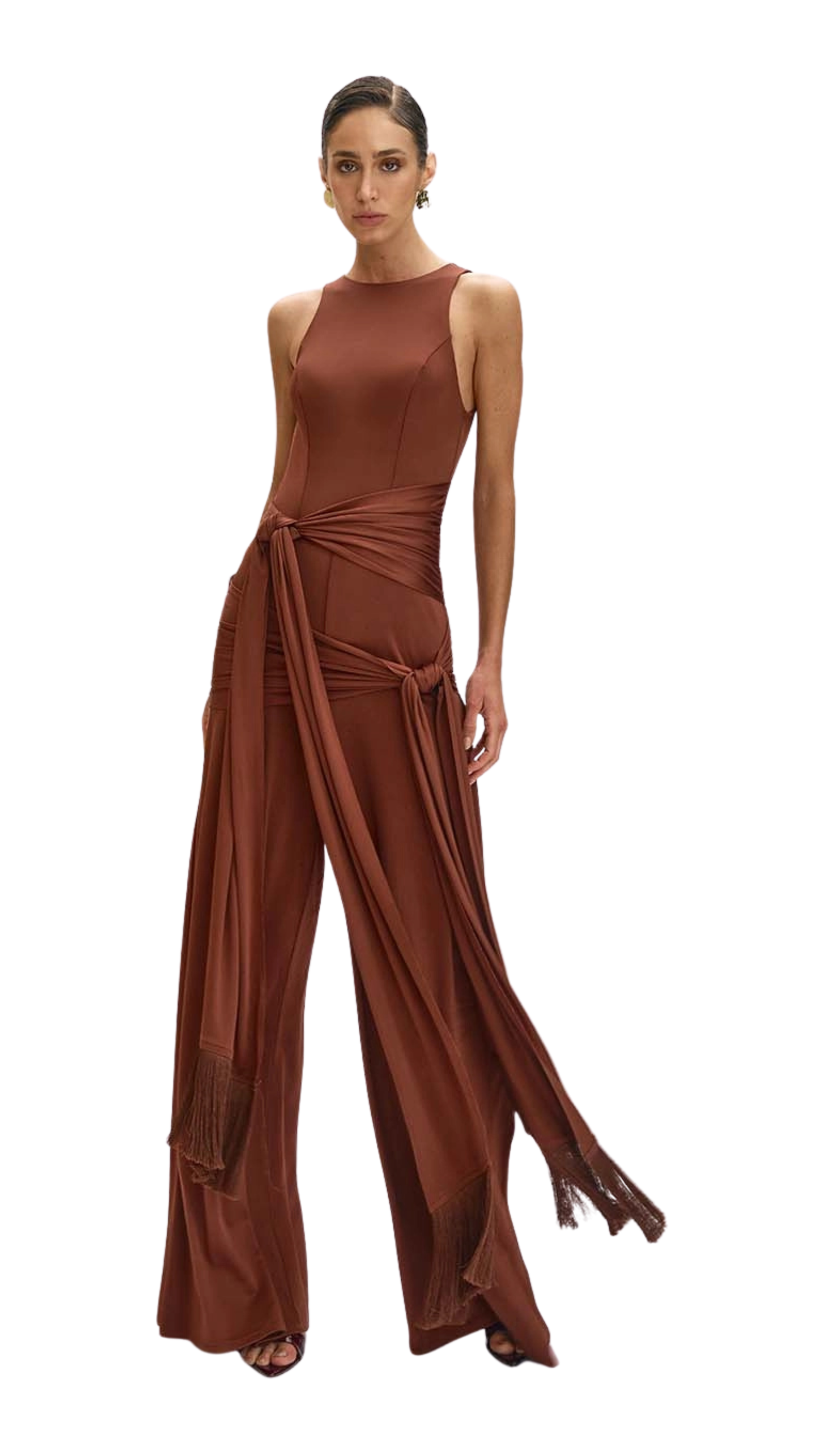 Long jumpsuit with fringes
