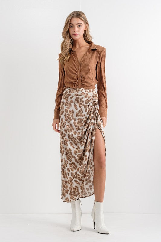 Cheetah Slit Skirt