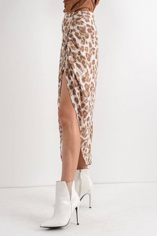 Cheetah Slit Skirt