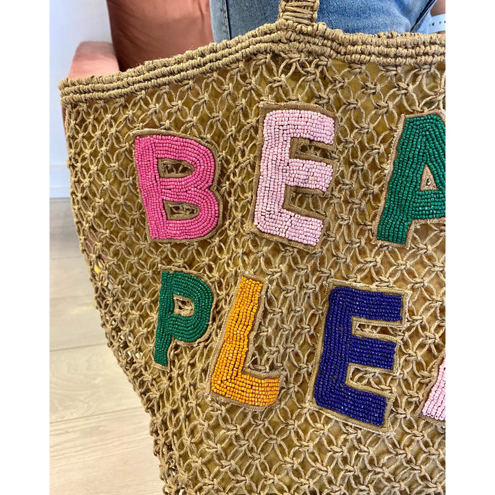 Beach Please Beaded Bag