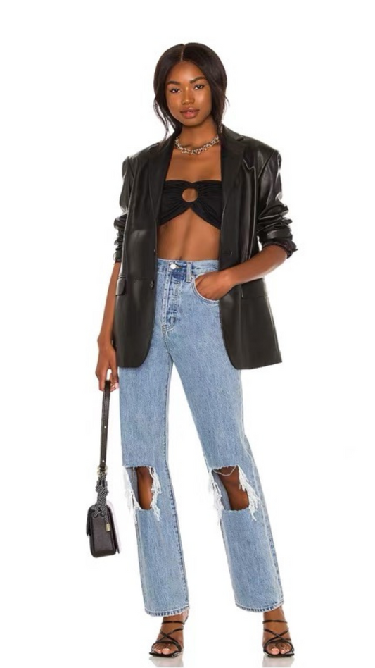 Cassie Super High Rise Straight Denim pants