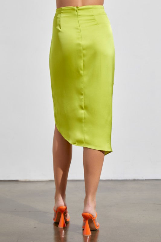 Lime belted skirt