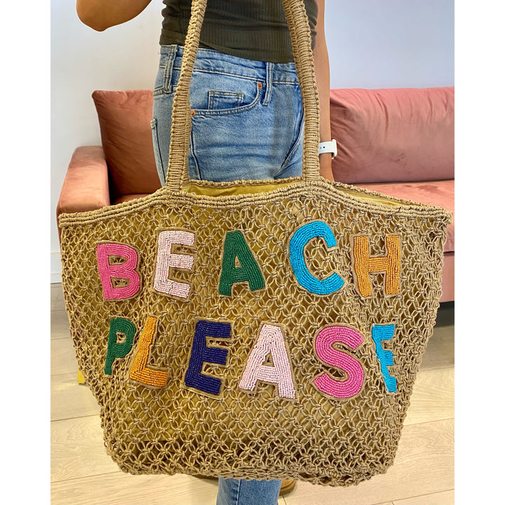 Beach Please Beaded Bag