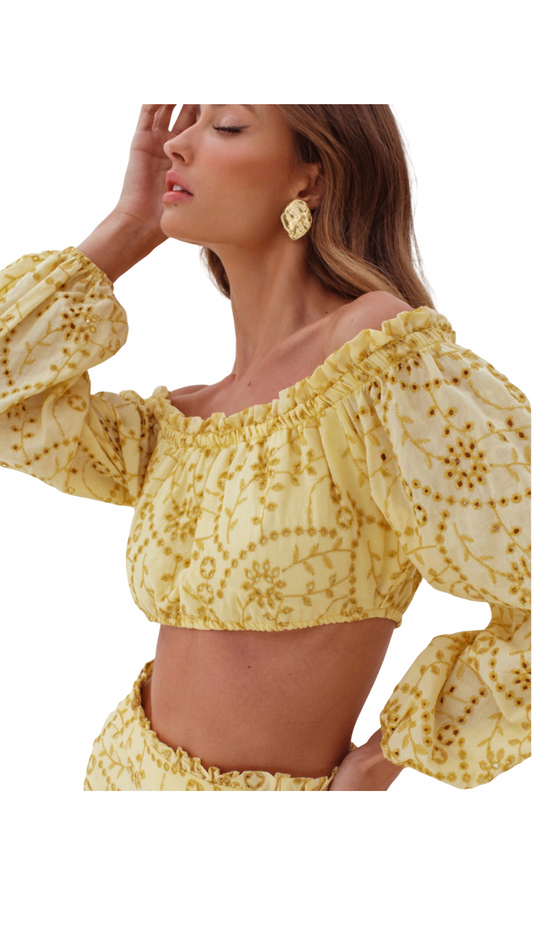 Yellow Brodrie Englize Top