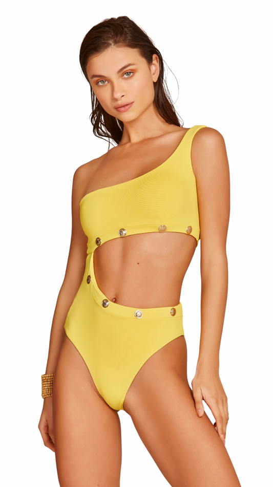 Gizelle Yellow Cut Out One Piece